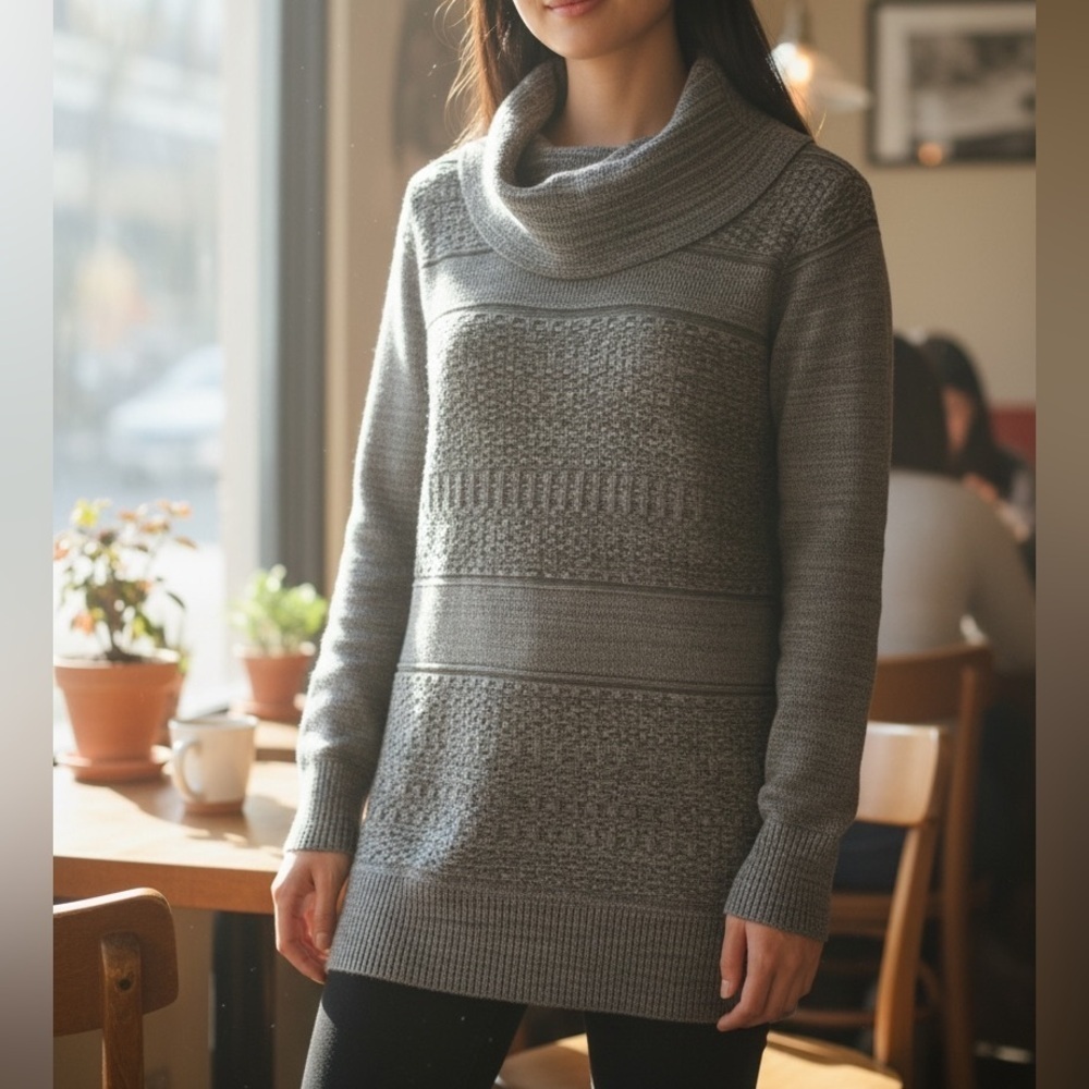 The Limited Women's Size Medium Turtleneck‎ Sweater Dress Dark Green Heathered
